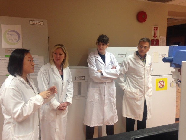 Getting a sneak peek at the latest lab equipment at the Deeley Research Centre.